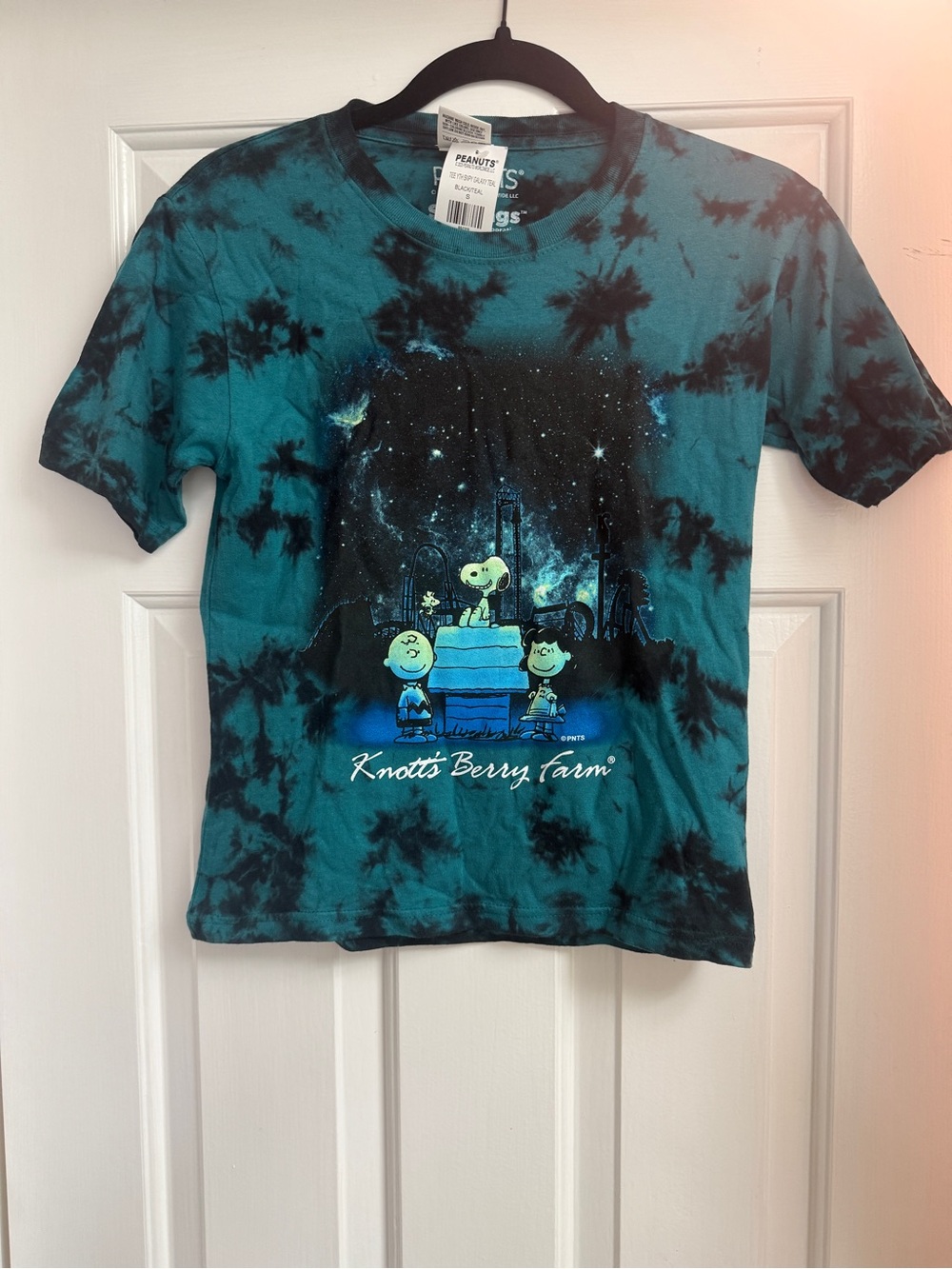 Peanuts Tie-Dye Snoopy Tee - Teal & Black